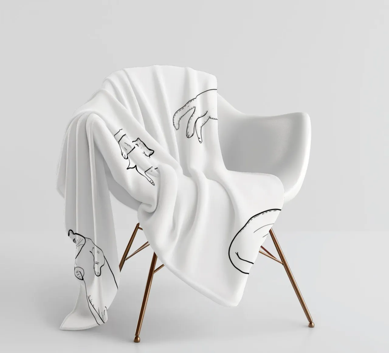 Naadloos kattenpatroon fleecedeken van gulsengunel