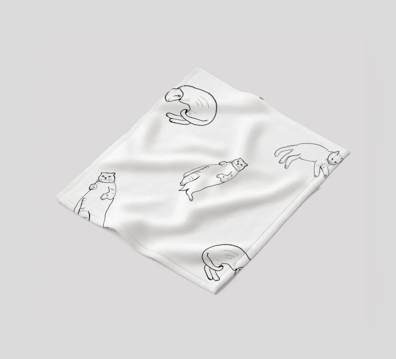 Naadloos kattenpatroon fleecedeken van gulsengunel