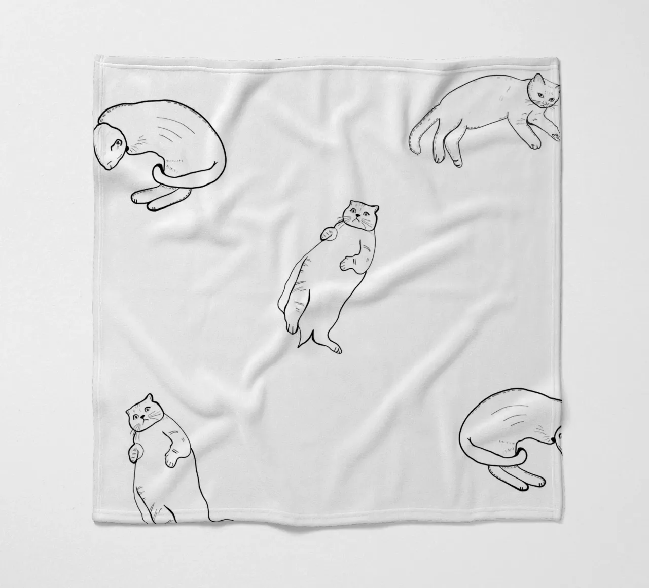 Naadloos kattenpatroon fleecedeken van gulsengunel