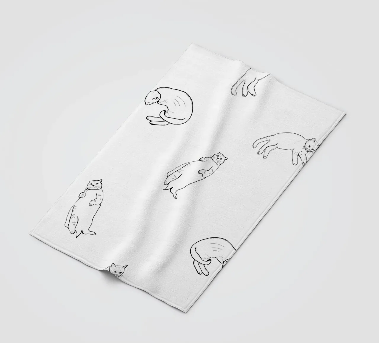 Naadloos kattenpatroon fleecedeken van gulsengunel