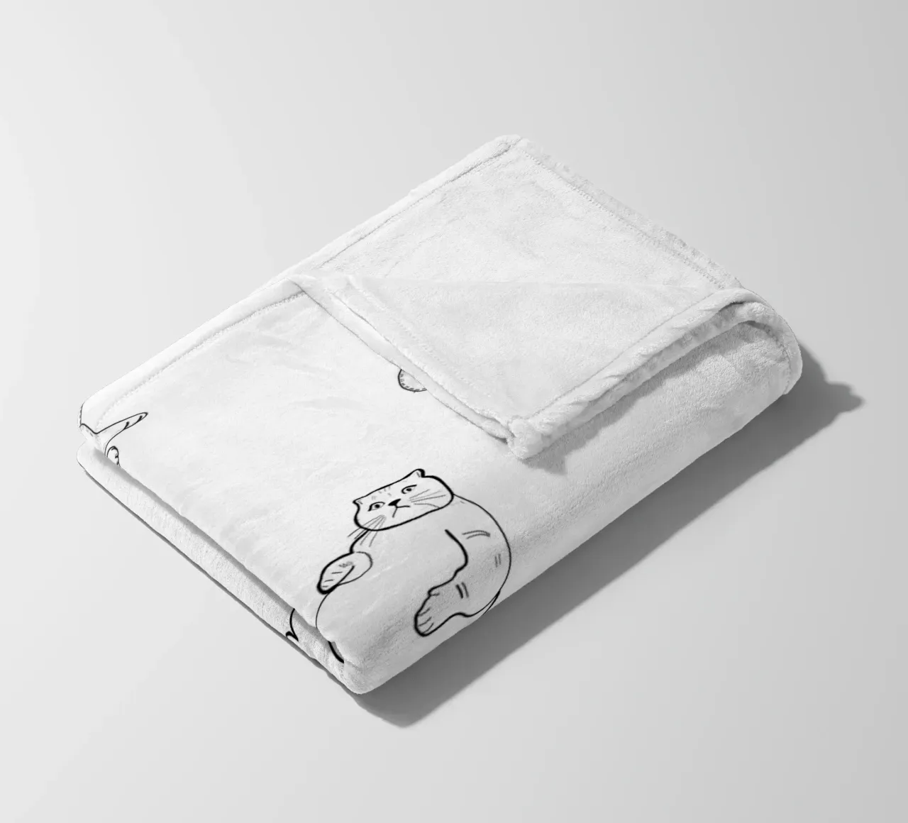 Naadloos kattenpatroon fleecedeken van gulsengunel