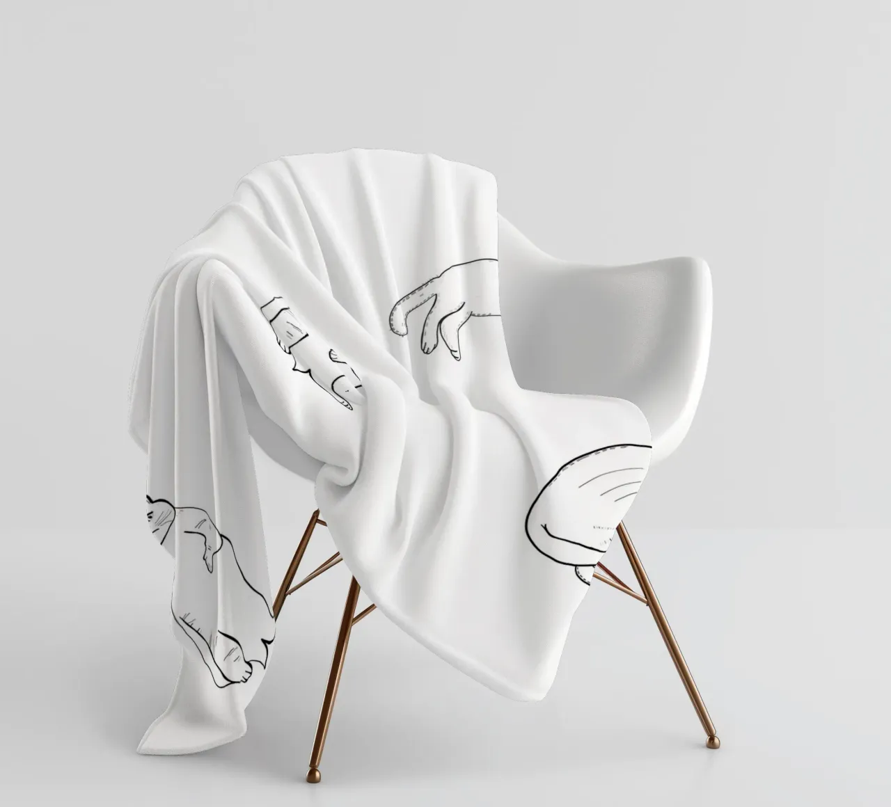 Naadloos kattenpatroon fleecedeken van gulsengunel