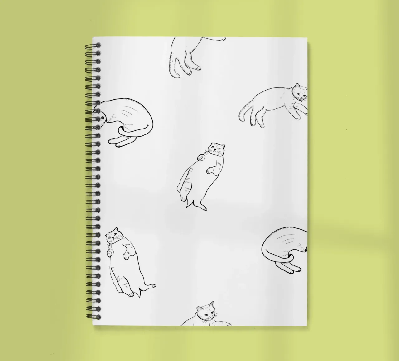 Seamless cat pattern spiral notebook by gulsengunel