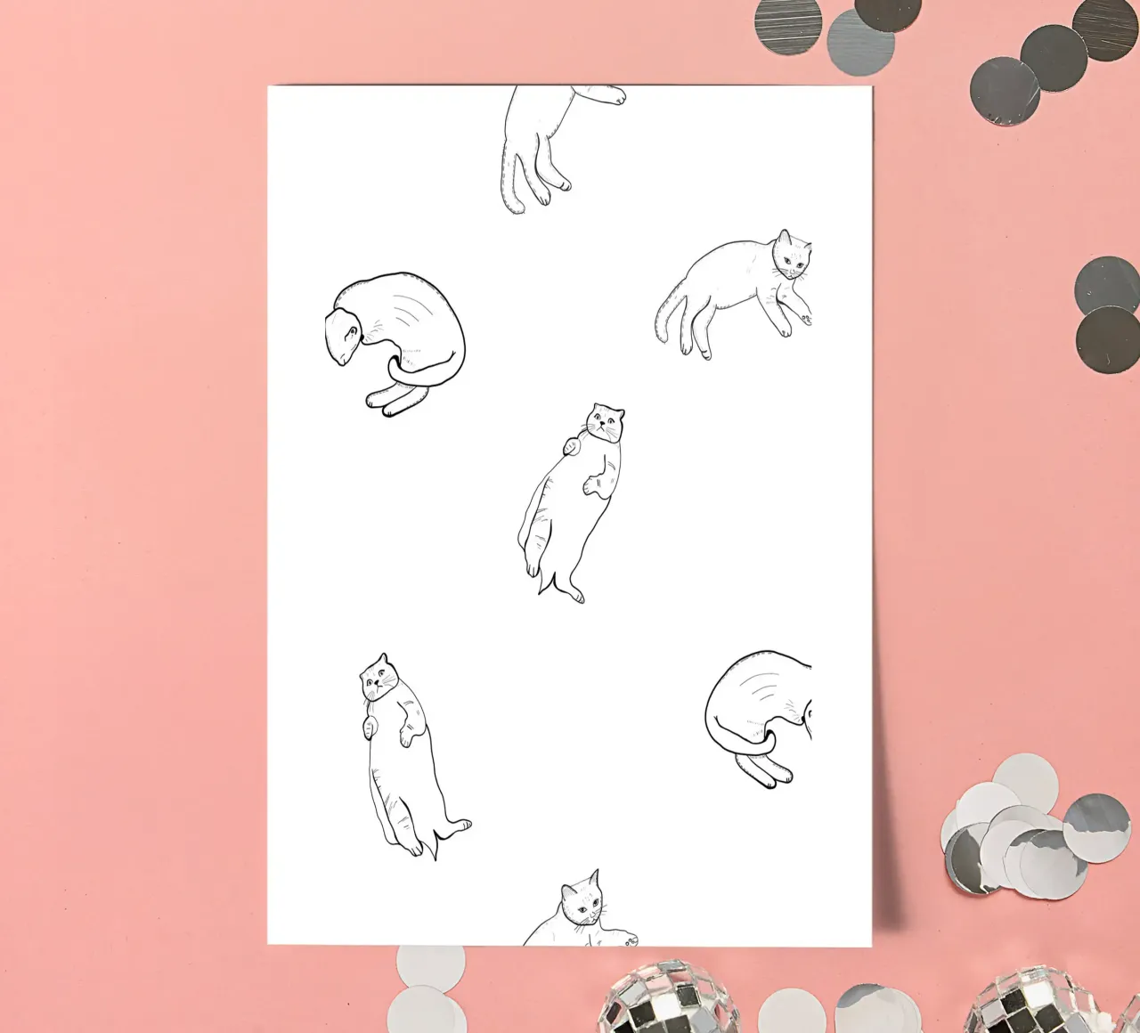 Seamless cat pattern sticker sheet by gulsengunel