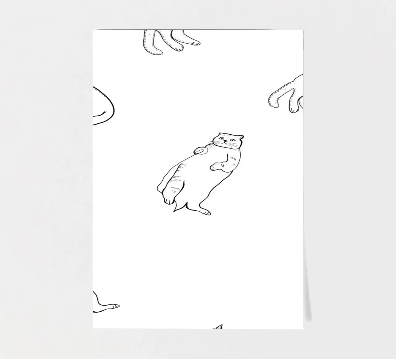 Seamless cat pattern sticker sheet by gulsengunel