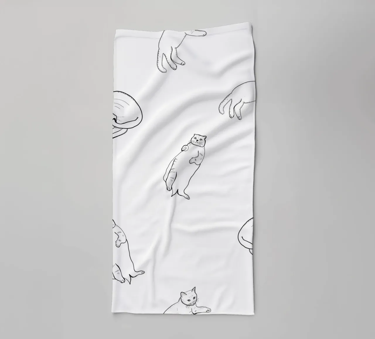 Seamless cat pattern towel by gulsengunel