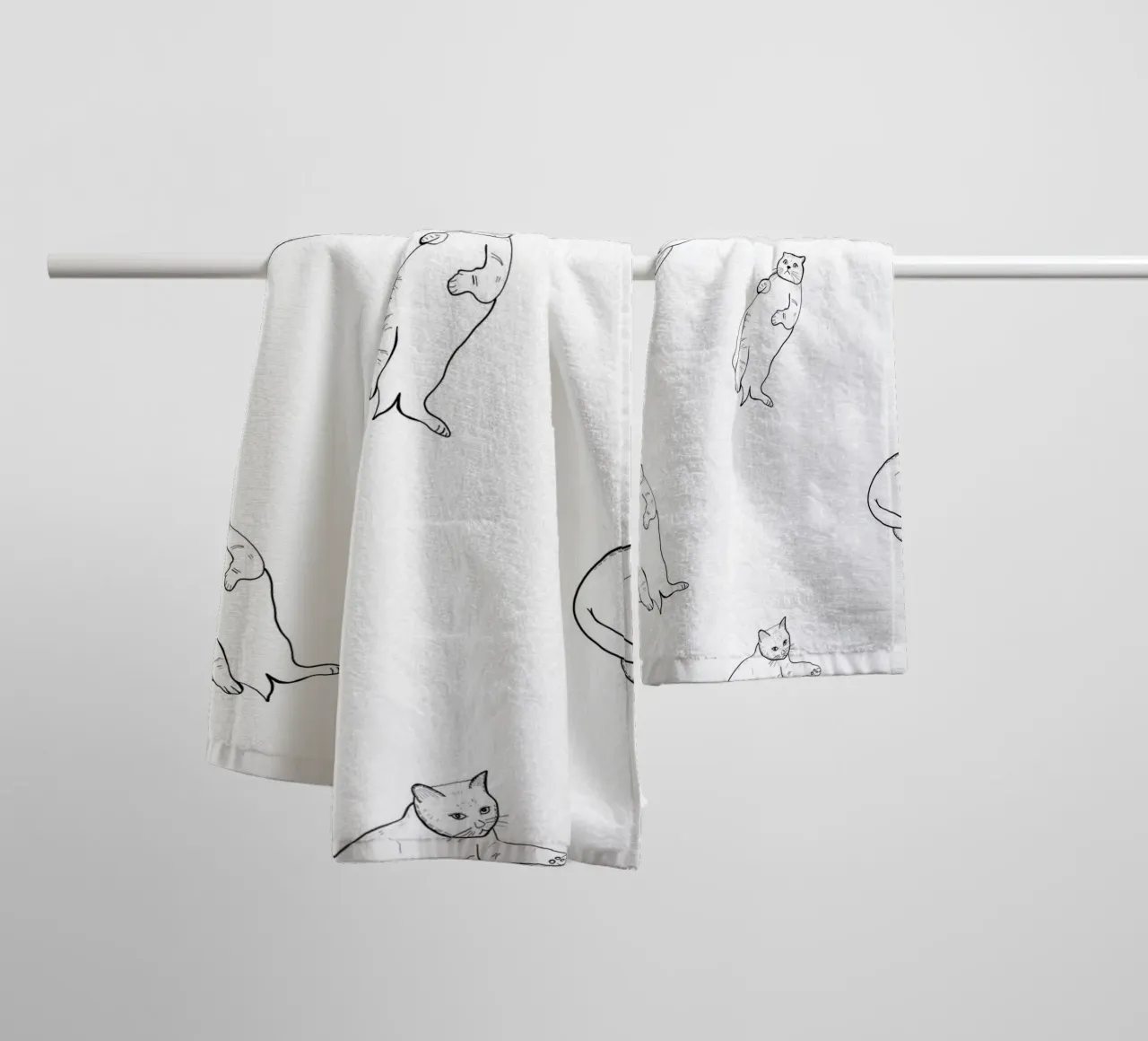 Seamless cat pattern towel by gulsengunel