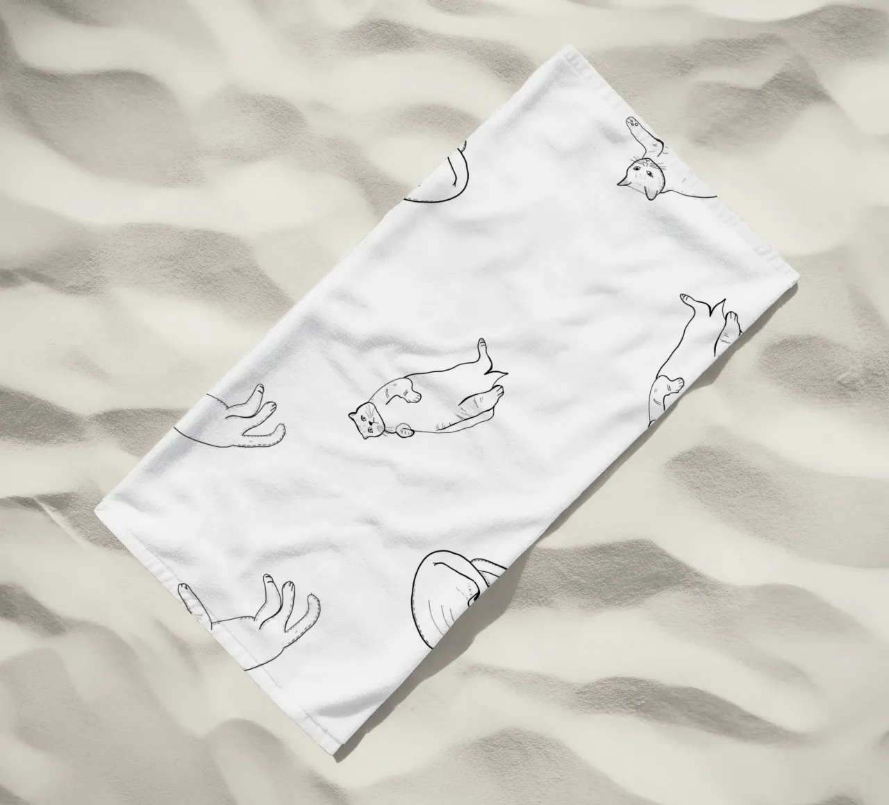 Modello di gatto senza cuciture telo mare da gulsengunel