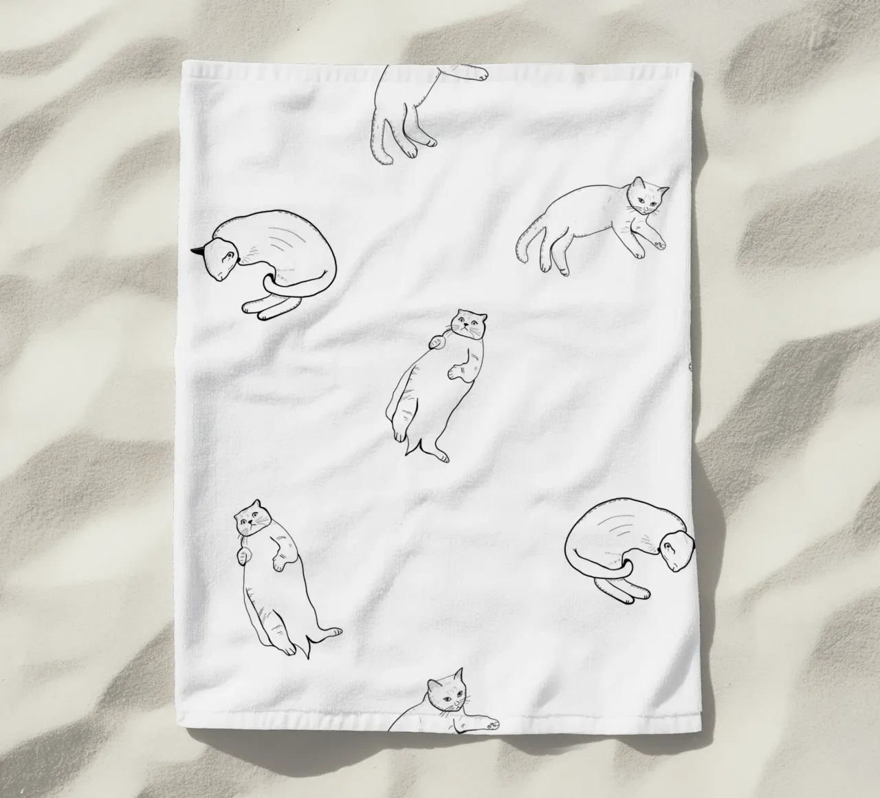 Modello di gatto senza cuciture telo mare da gulsengunel