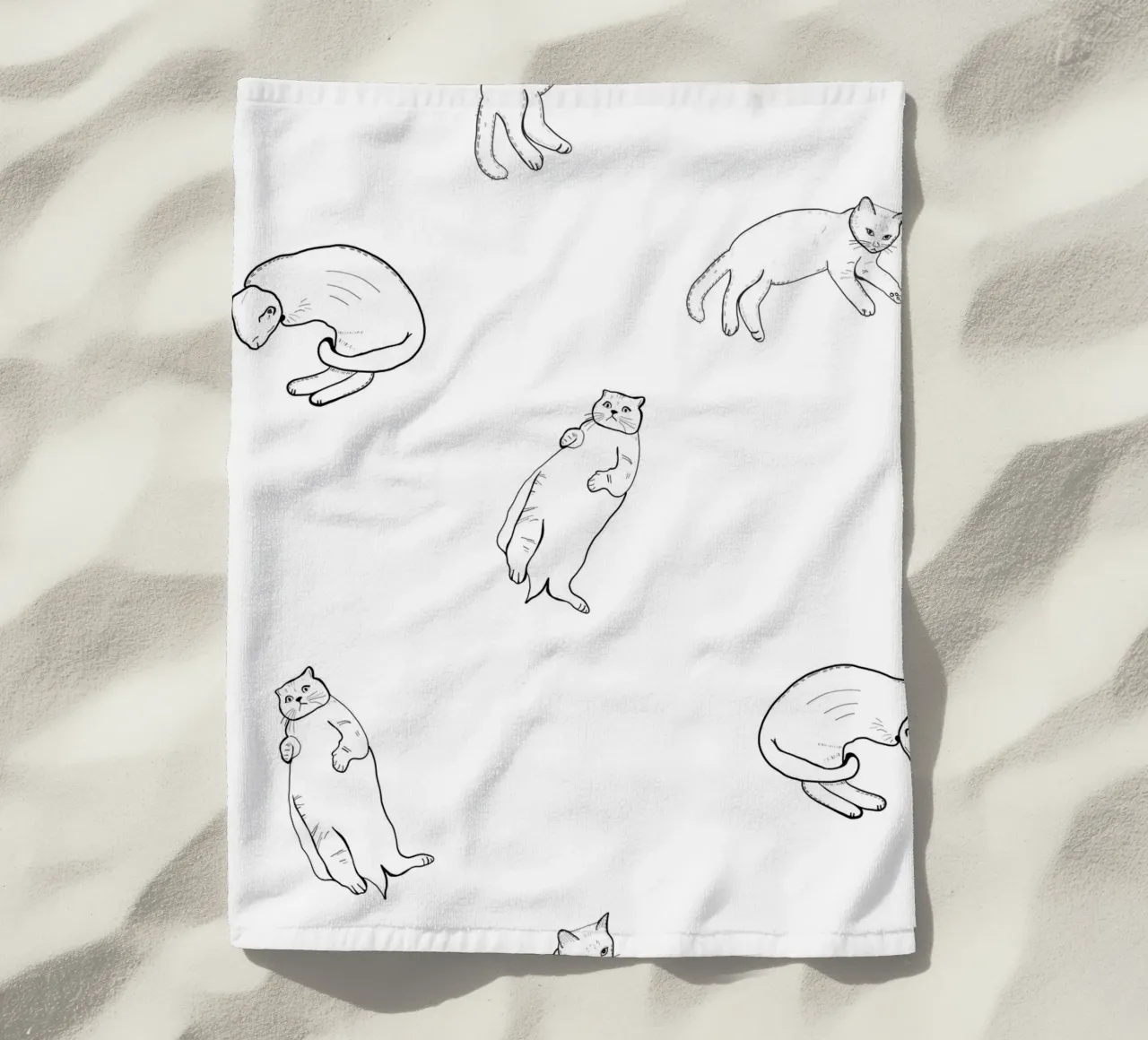 Seamless cat pattern telo mare da gulsengunel