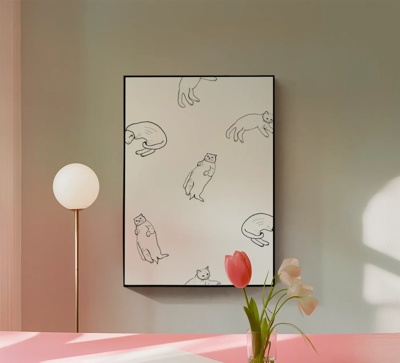 Seamless cat pattern plexiglass da gulsengunel