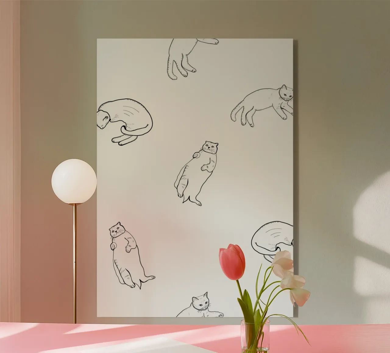 Seamless cat pattern plexiglass da gulsengunel