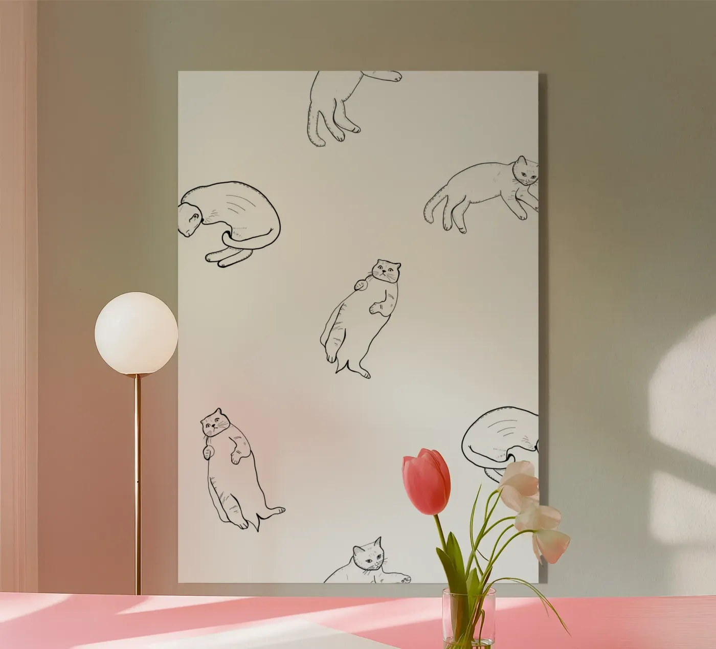 Seamless cat pattern plexiglass da gulsengunel