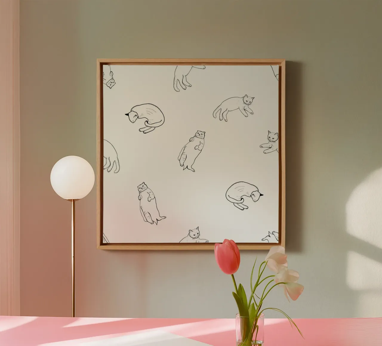 Seamless cat pattern canvas by gulsengunel