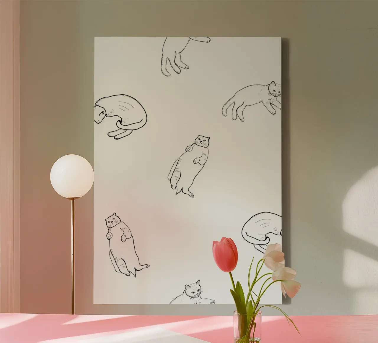 Seamless cat pattern tela da gulsengunel