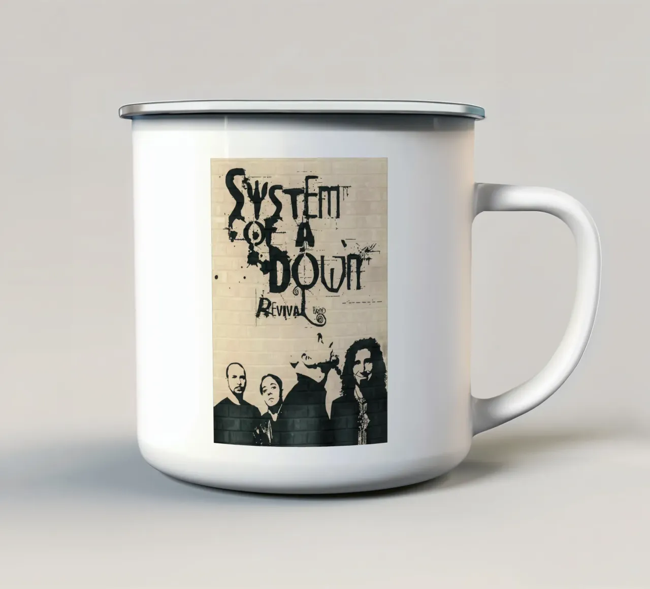System of a Down - Poster grunge d'epoca tazza in smalto da AprilAdamantium