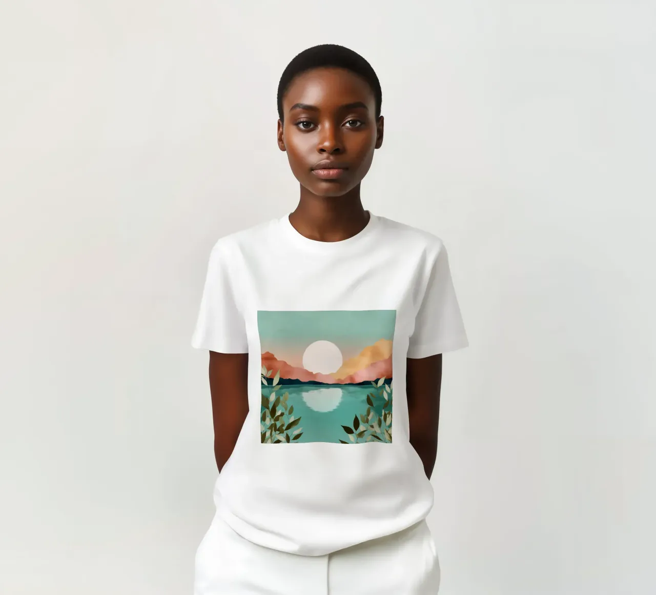 Pastel Dawn - A Lake at First Light t-shirt da Dune