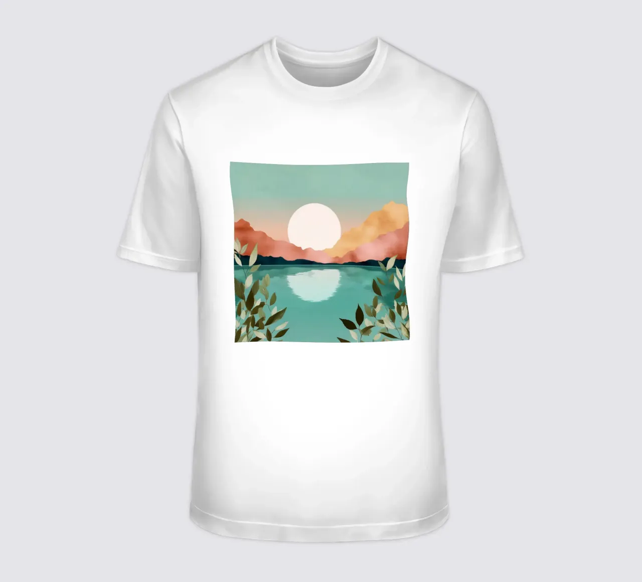 Pastel Dawn - A Lake at First Light t-shirt da Dune