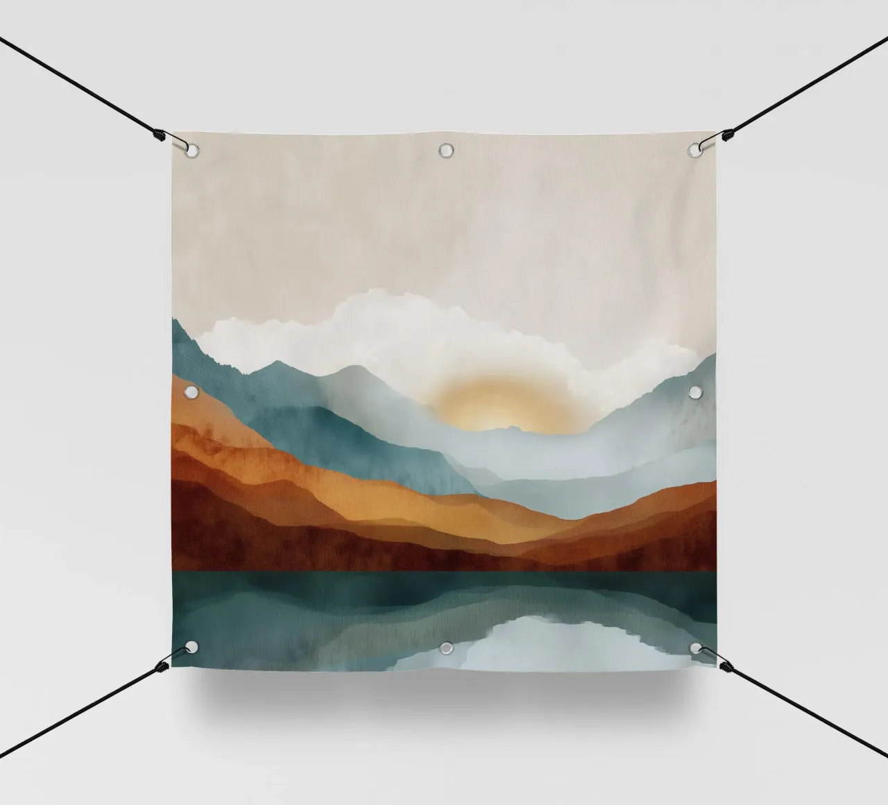 Whispers of Dawn - A Lake Among the Peaks telo in pvc da Dune