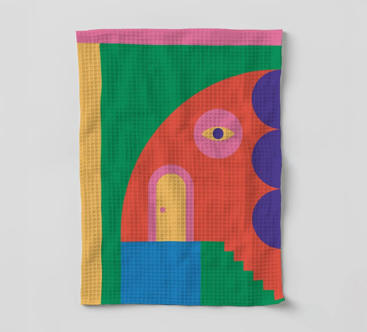 Retro Building Eye torchon de galihstudio