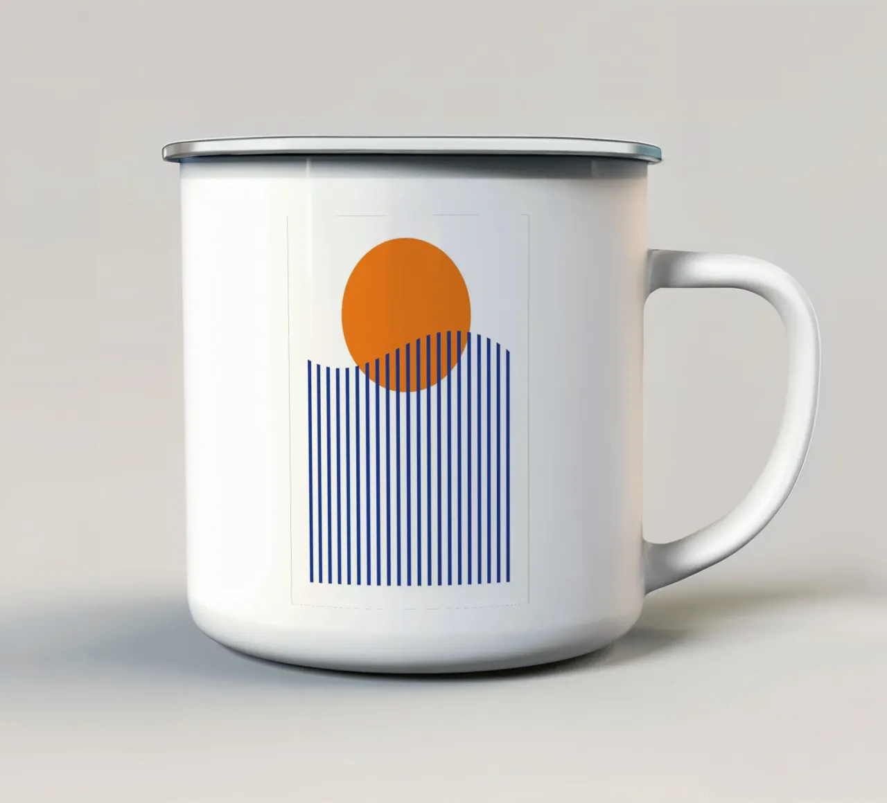 Paesaggio oceanico al tramonto tazza in smalto da galihstudio