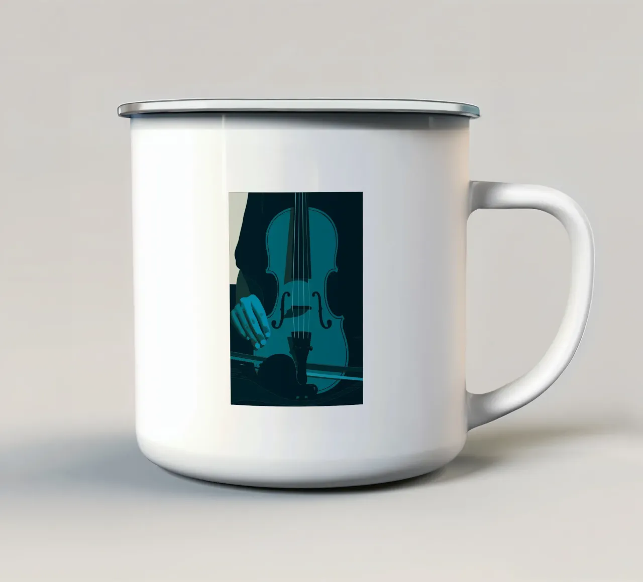 Mani che suonano il violino tazza in smalto da MUSIC EDITION