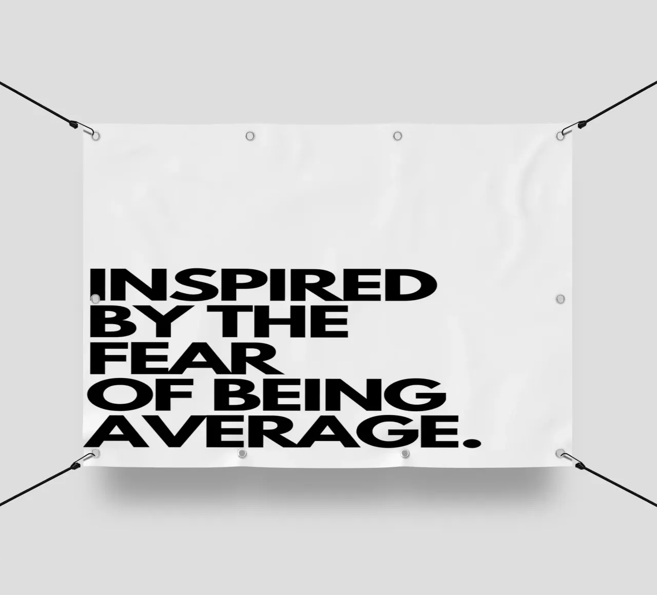 INSPIRED BY THE FEAR OF BEING AVERAGE telo in pvc da Type & Tape