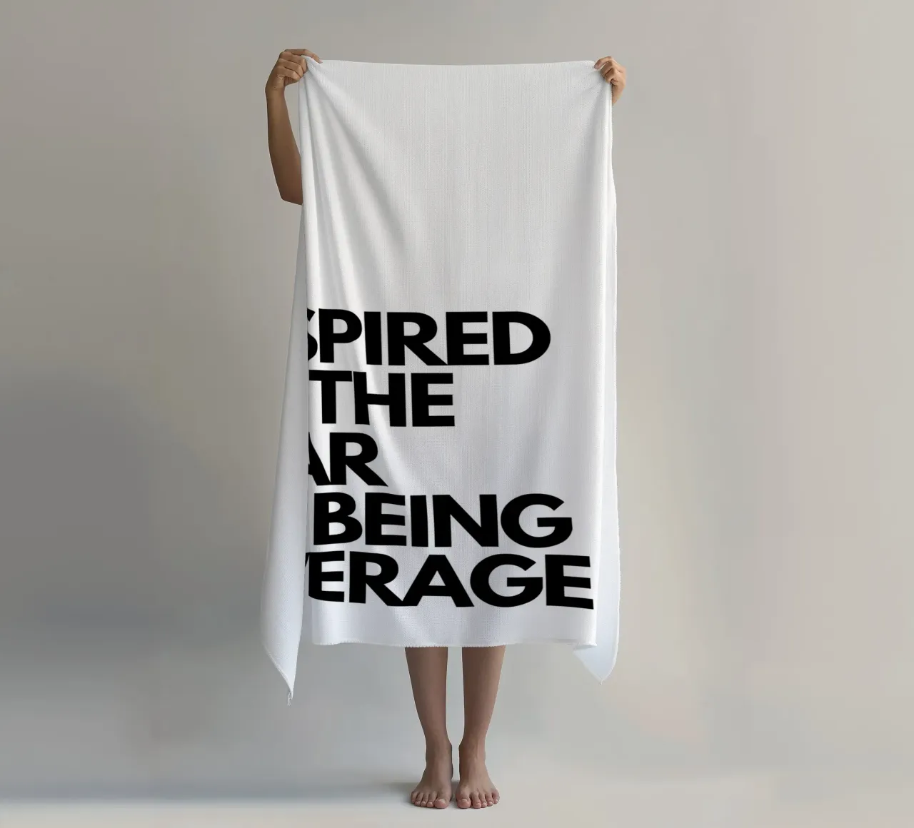 INSPIRED BY THE FEAR OF BEING AVERAGE telo mare da Type & Tape