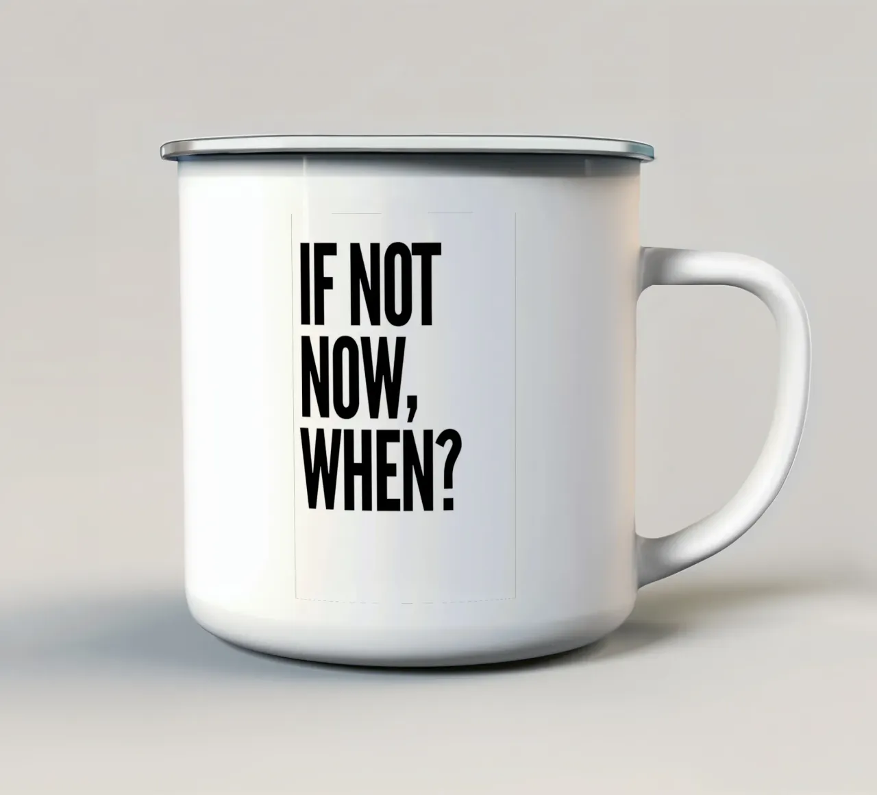 NOT NOW, WHEN? tazza in smalto da Type & Tape