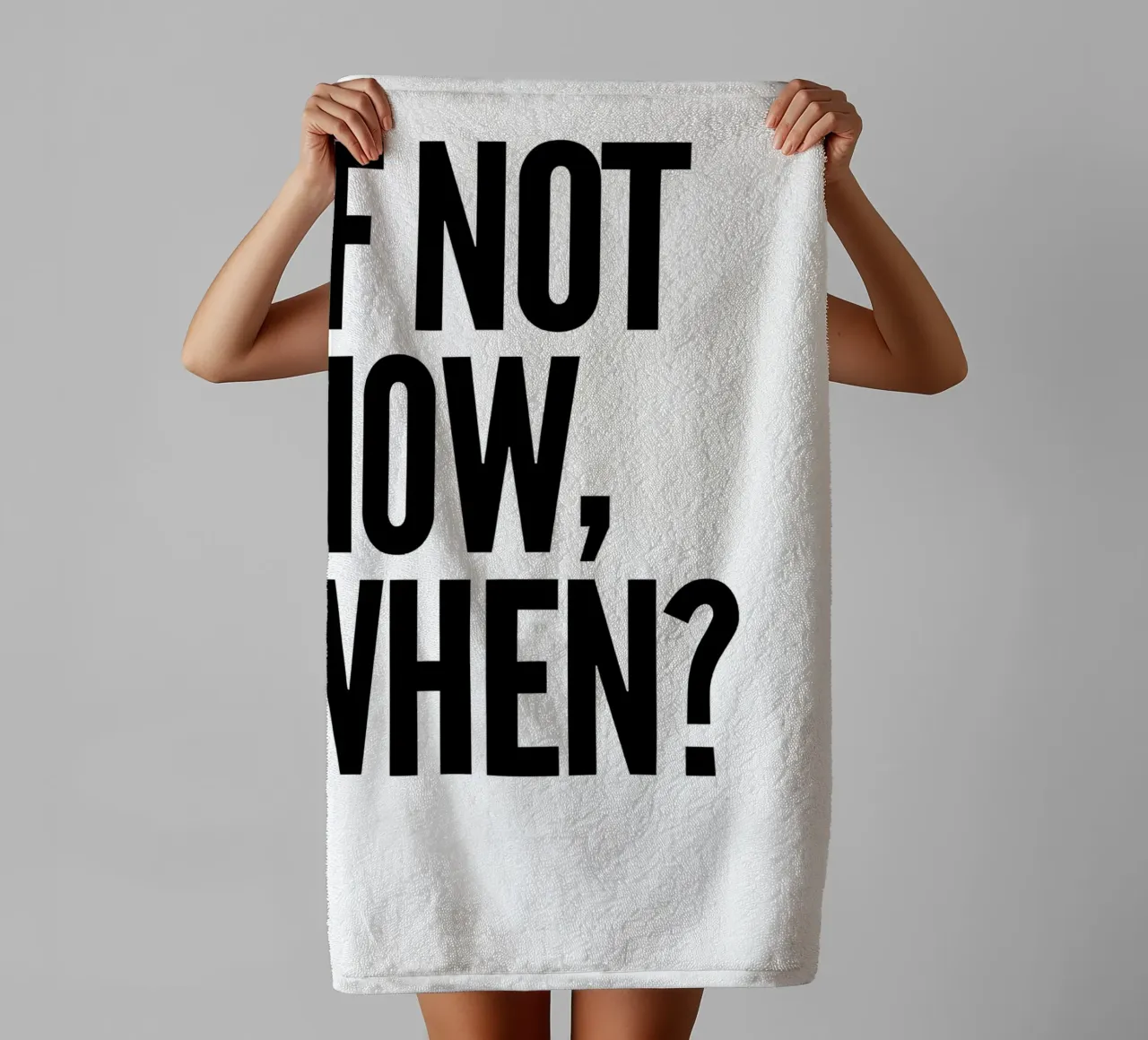 NOT NOW, WHEN? asciugamano da bagno da Type & Tape