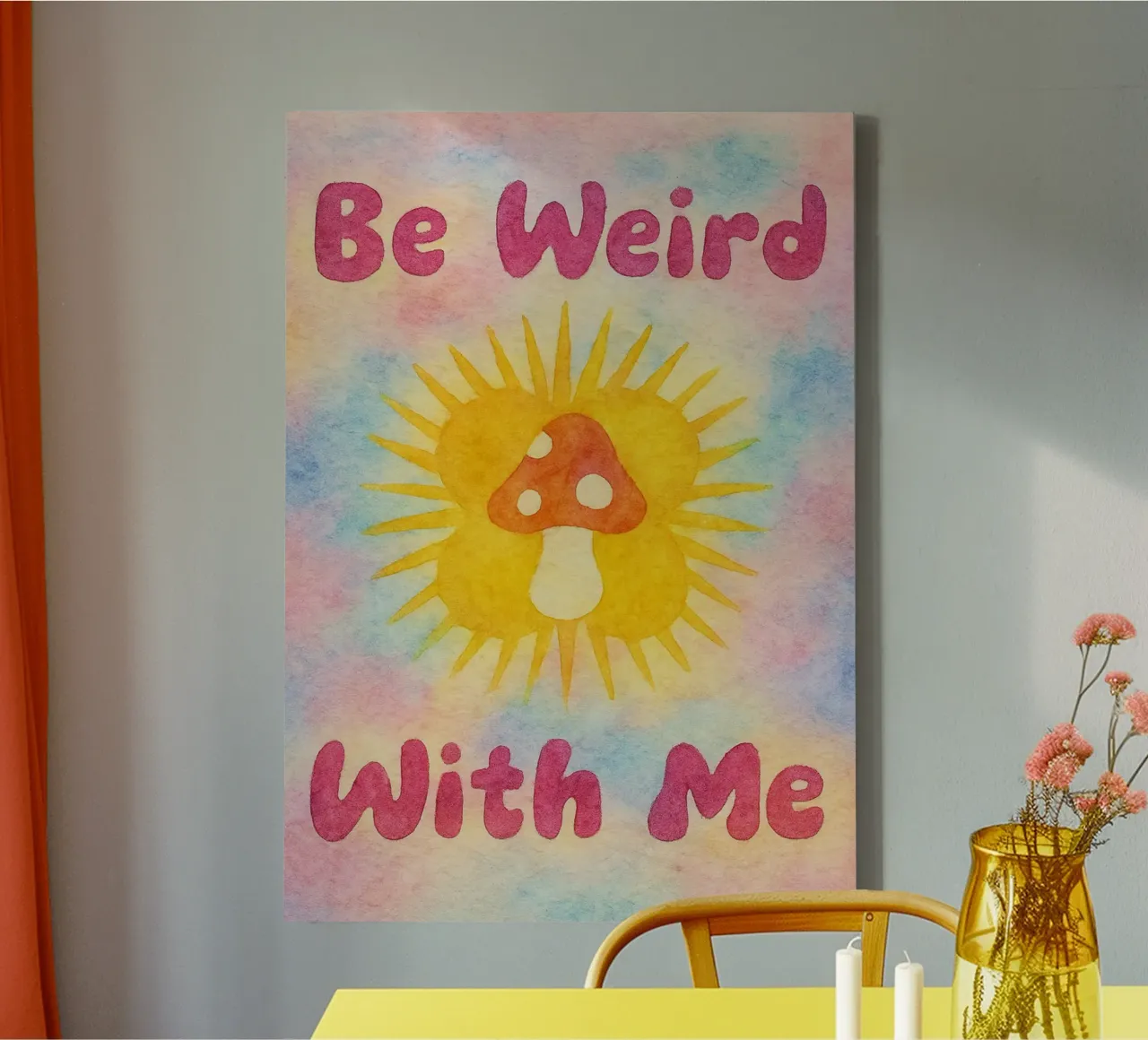doe raar met me schilderen canvas met Baklijst van bonangroads