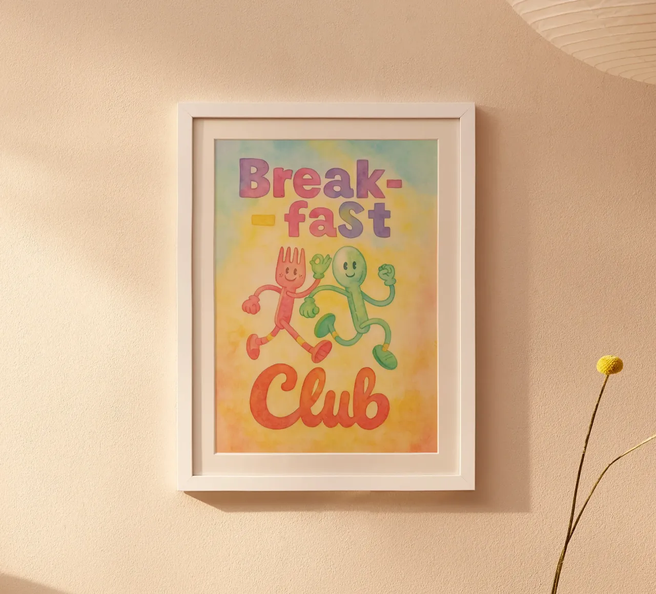 club della colazione che dipingono poster con telaio in legno da bonangroads