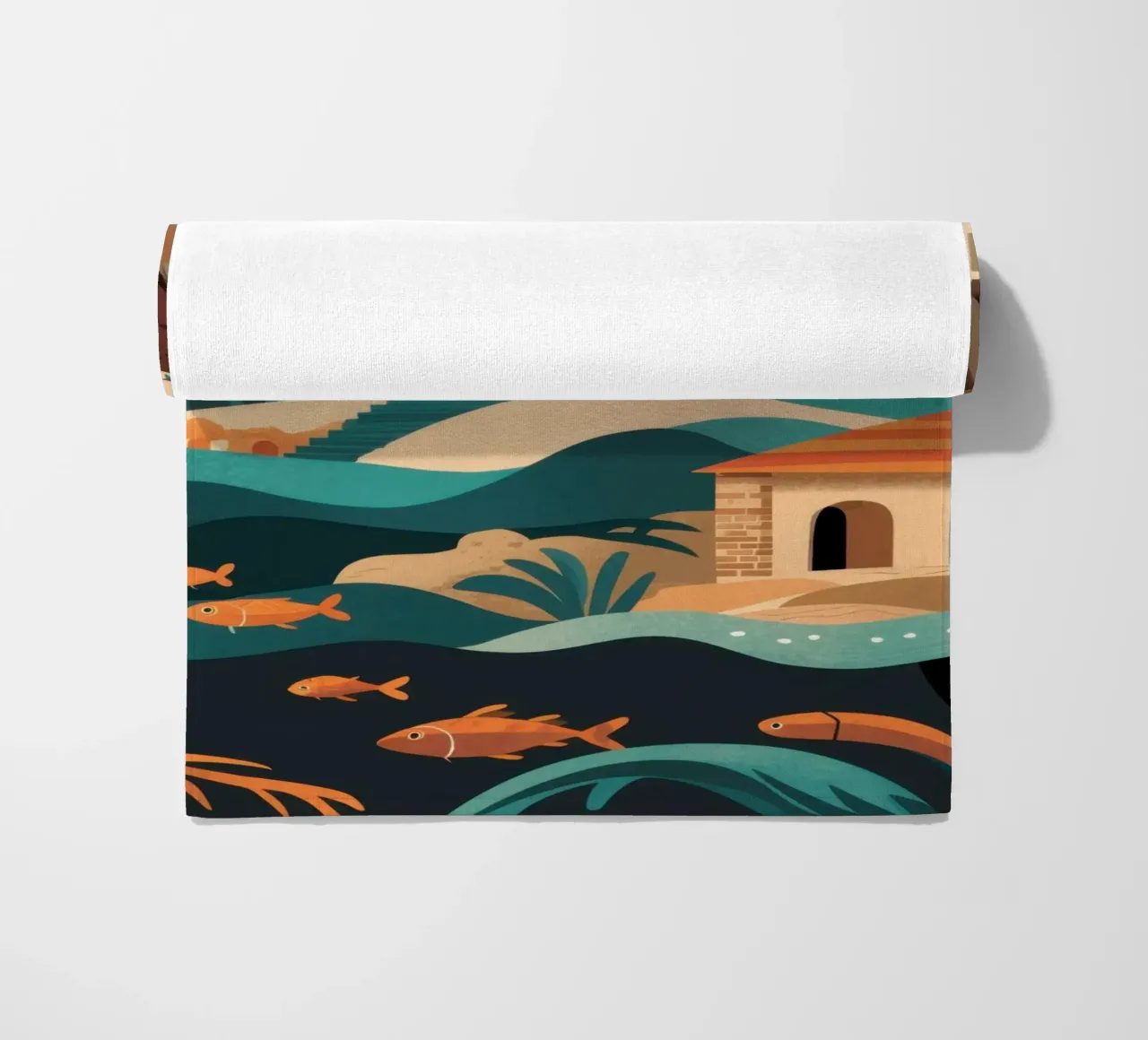 Villaggio sul mare telo mare da Irish Strokes
