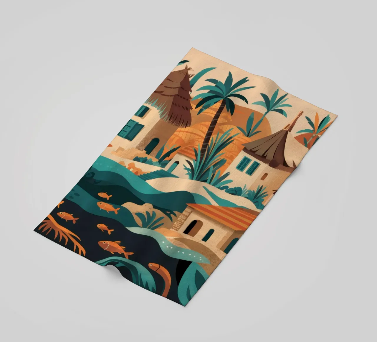 Villaggio sul mare telo mare da Irish Strokes