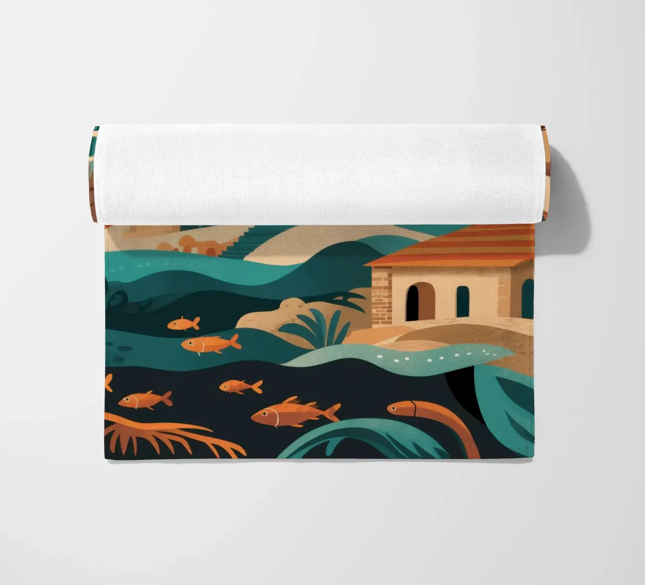 Villaggio sul mare telo mare da Irish Strokes