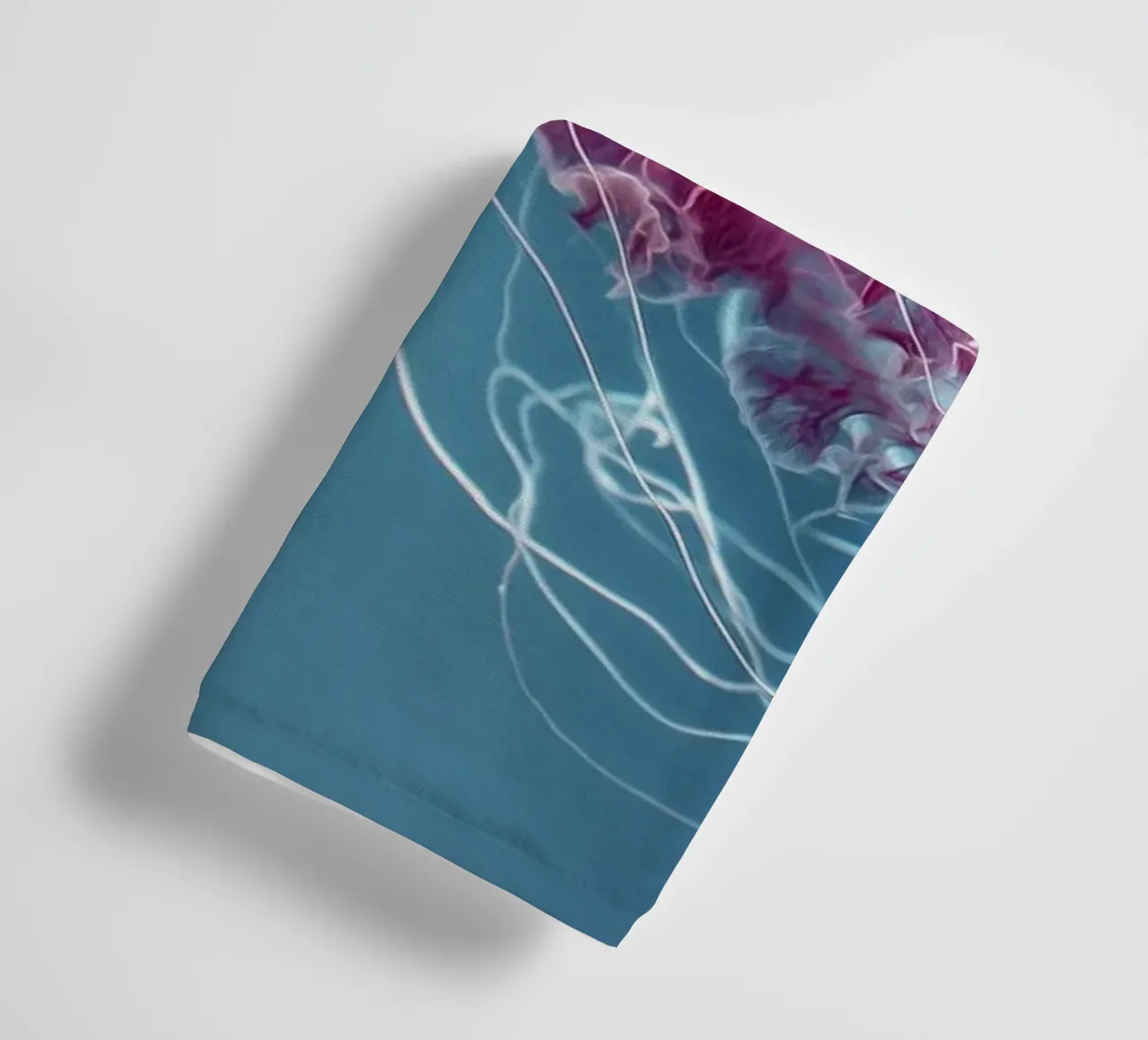 Ocean Life Wall Art - Glowing Jellyfish in Dark Sea towel by Vela Luna