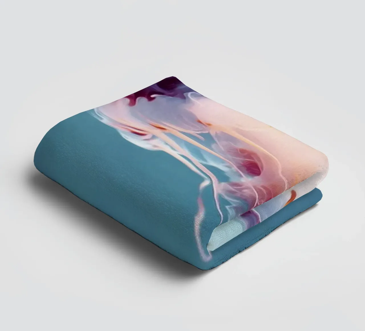 Ocean Life Wall Art - Glowing Jellyfish in Dark Sea towel by Vela Luna