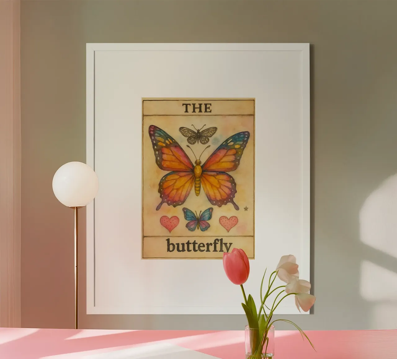 pittura di farfalle poster con telaio in legno da bonangroads