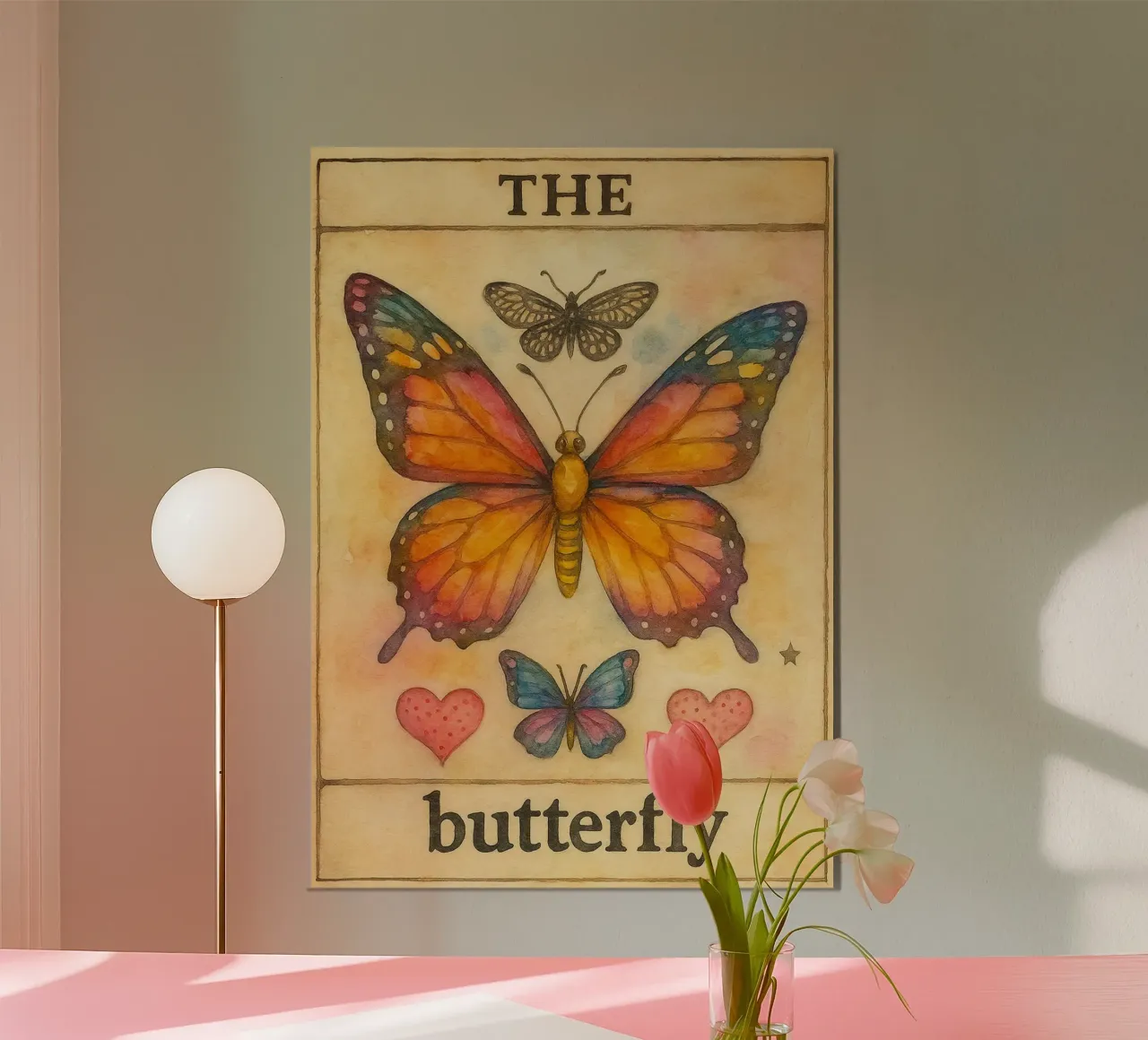 pittura di farfalle poster con telaio in legno da bonangroads