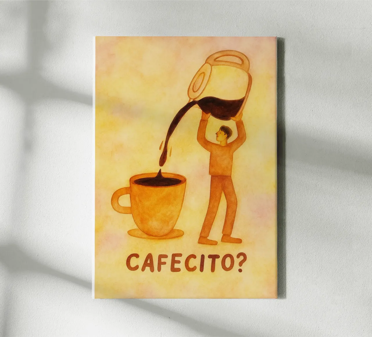 pittura al caffè cafecito tela con Cornice a cassetta da bonangroads