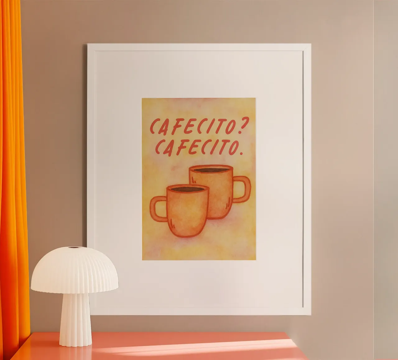pittura cafecito poster con telaio in legno da bonangroads