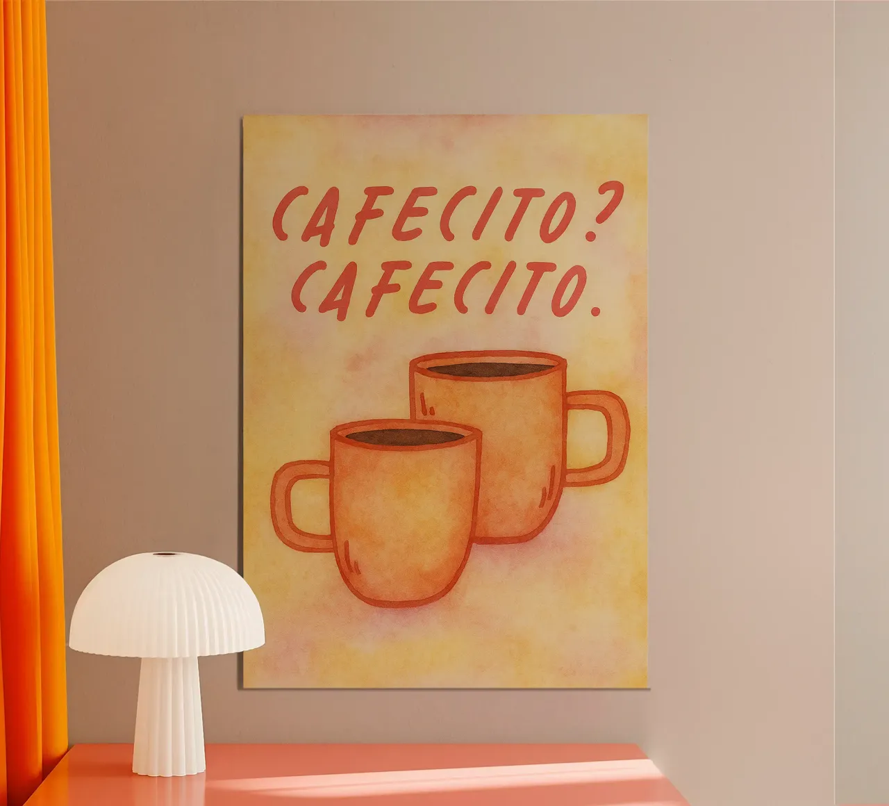 pittura cafecito poster con telaio in legno da bonangroads