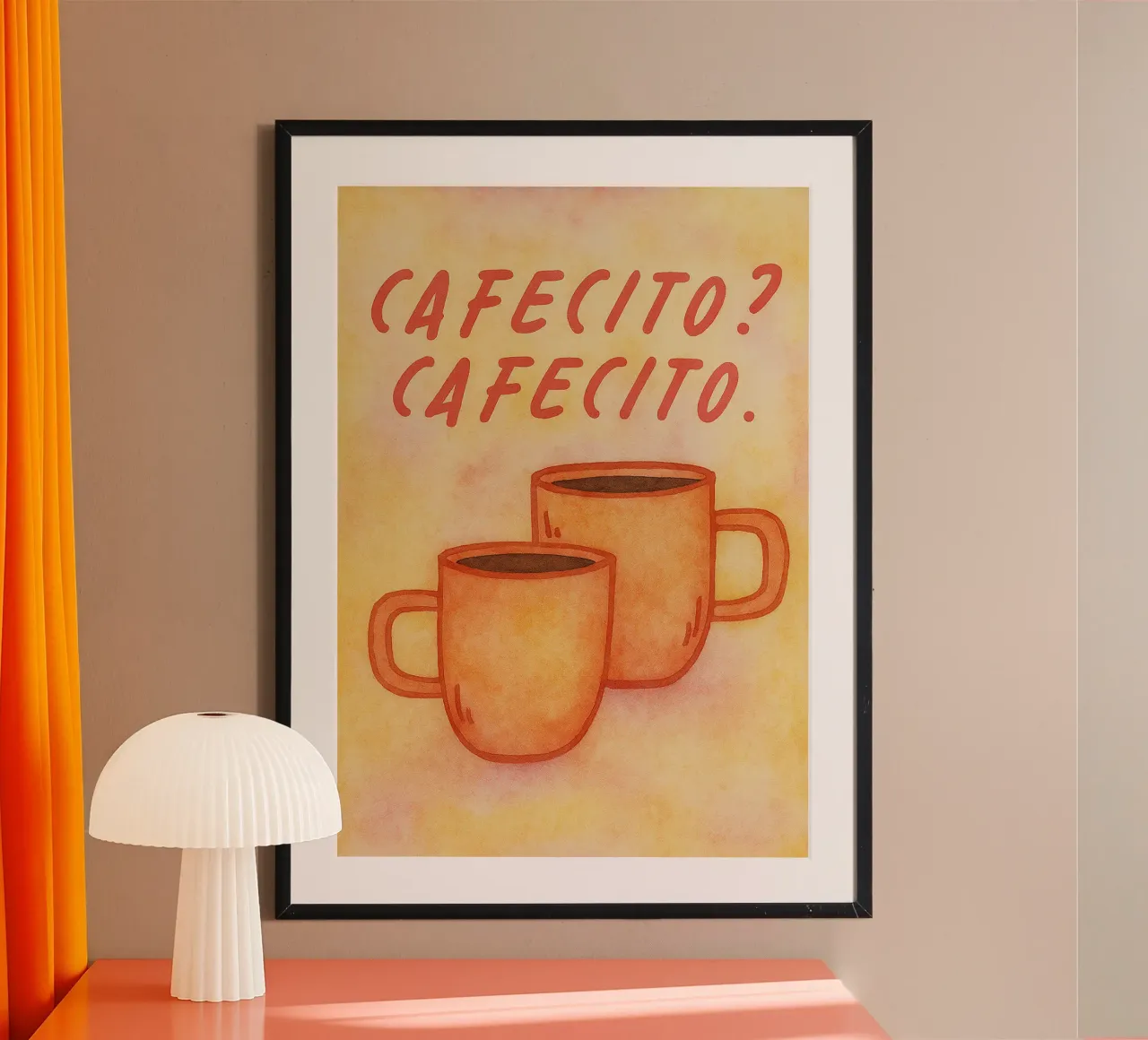 pittura cafecito poster con telaio in legno da bonangroads