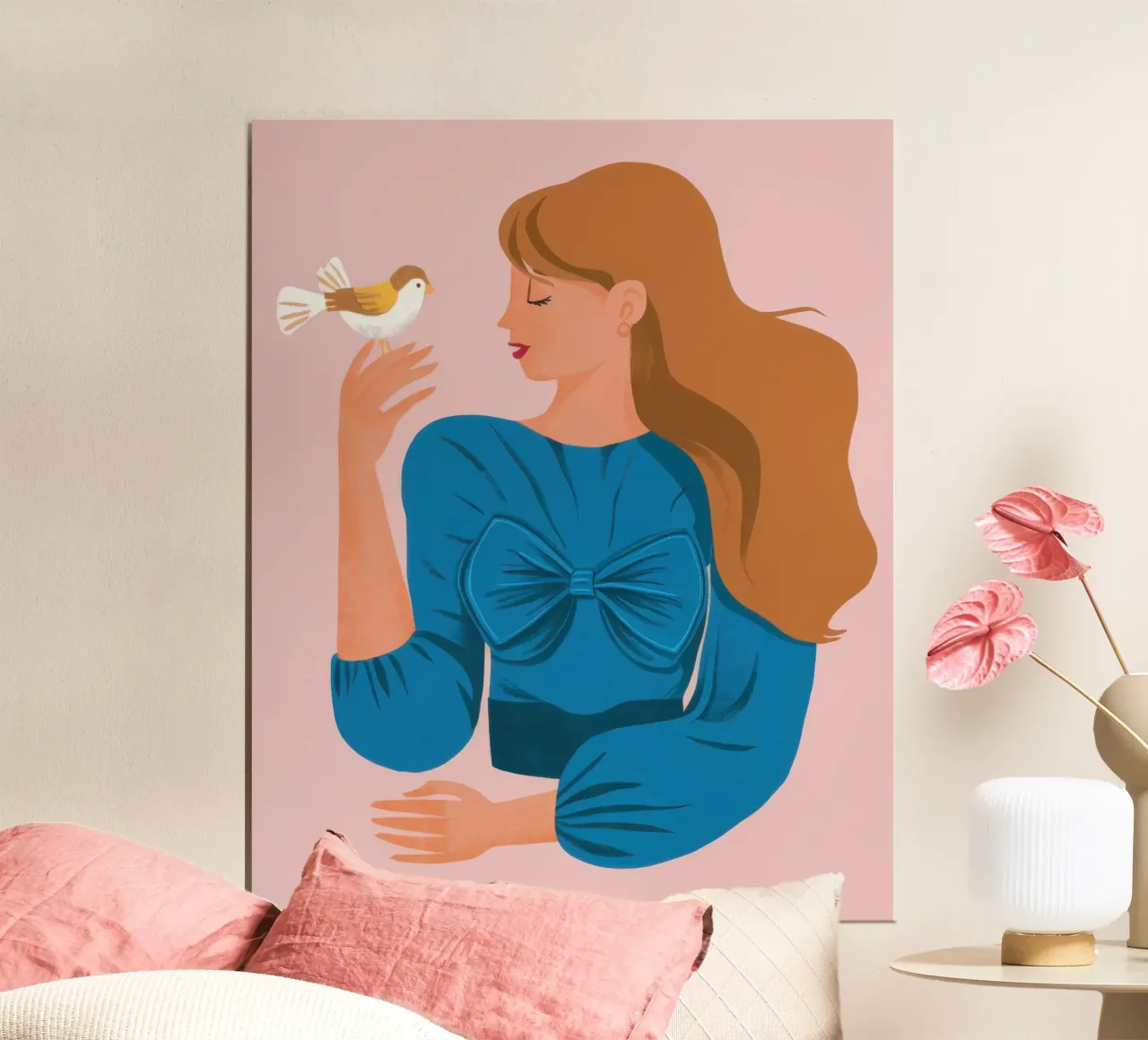 Donna con tazza da tè poster da Luna Aura