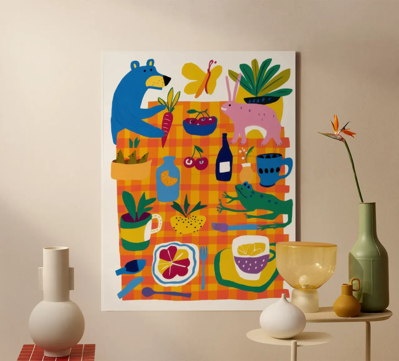 Speels wezensfeest canvas met Baklijst van Irish Strokes