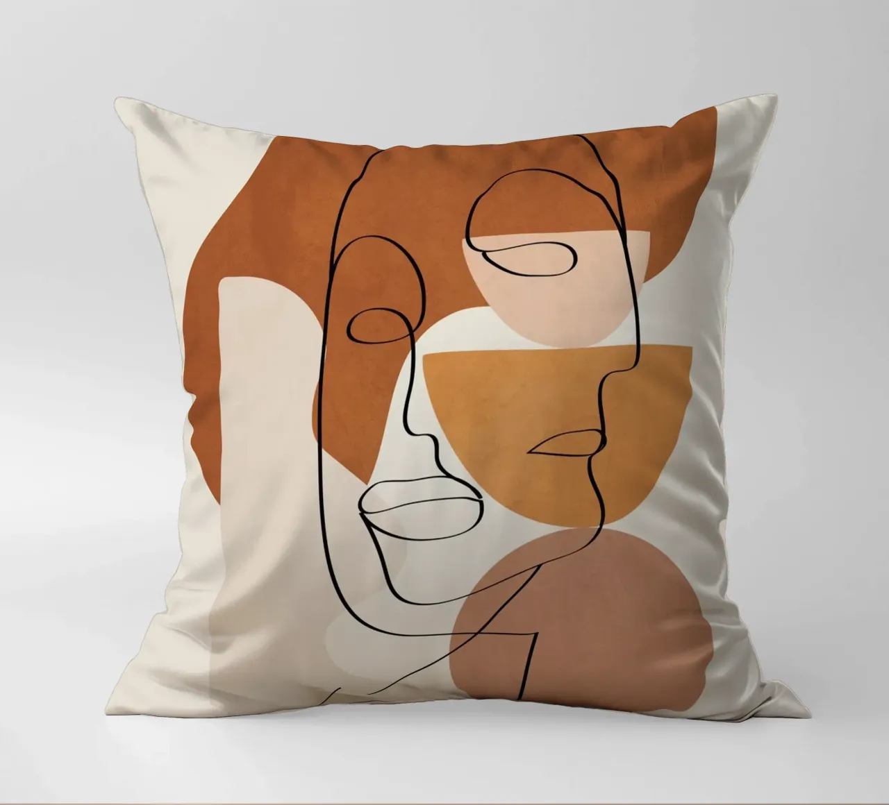Abstract Clay Faces II cuscino da cityart