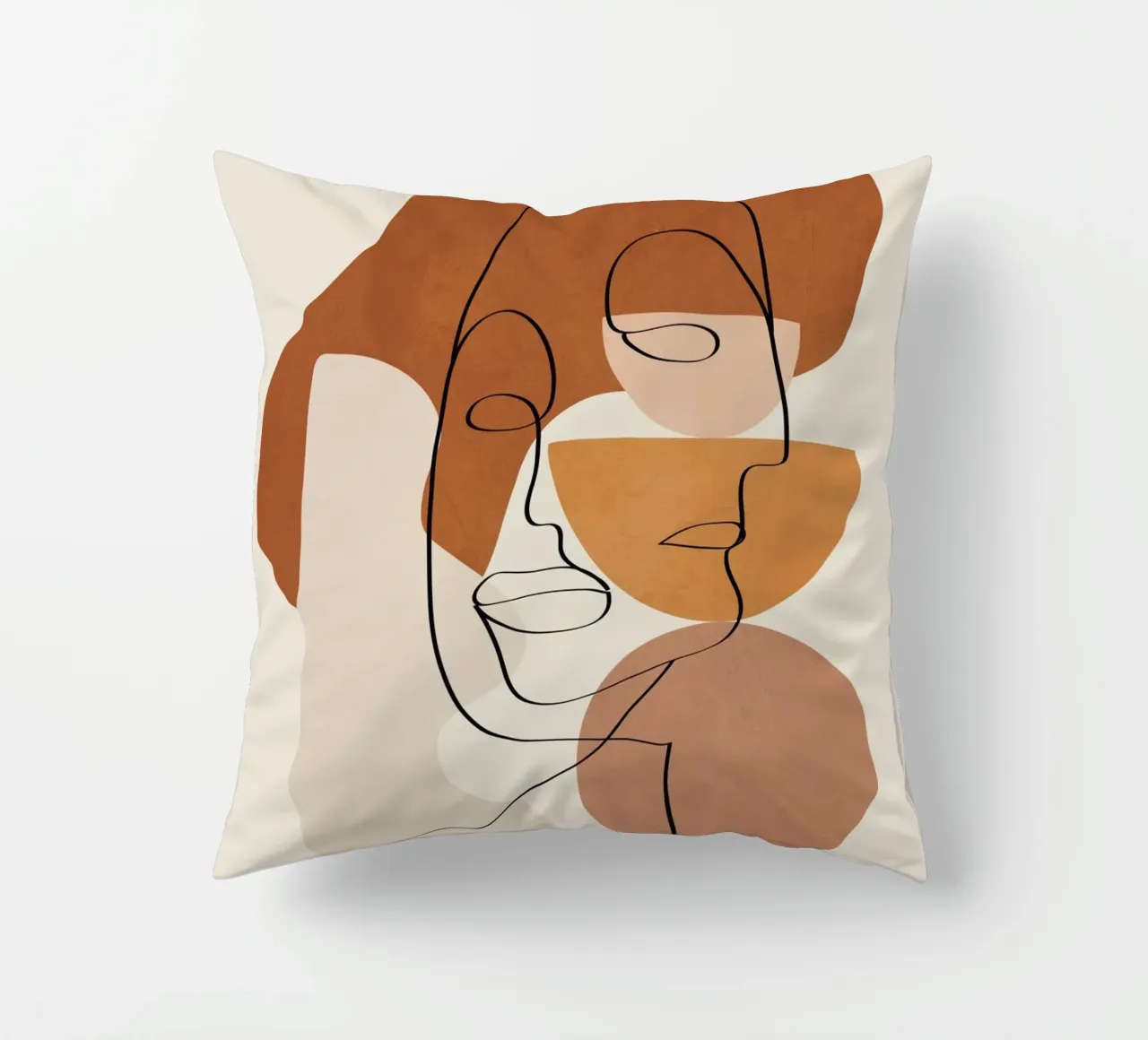 Abstract Clay Faces II cuscino da cityart