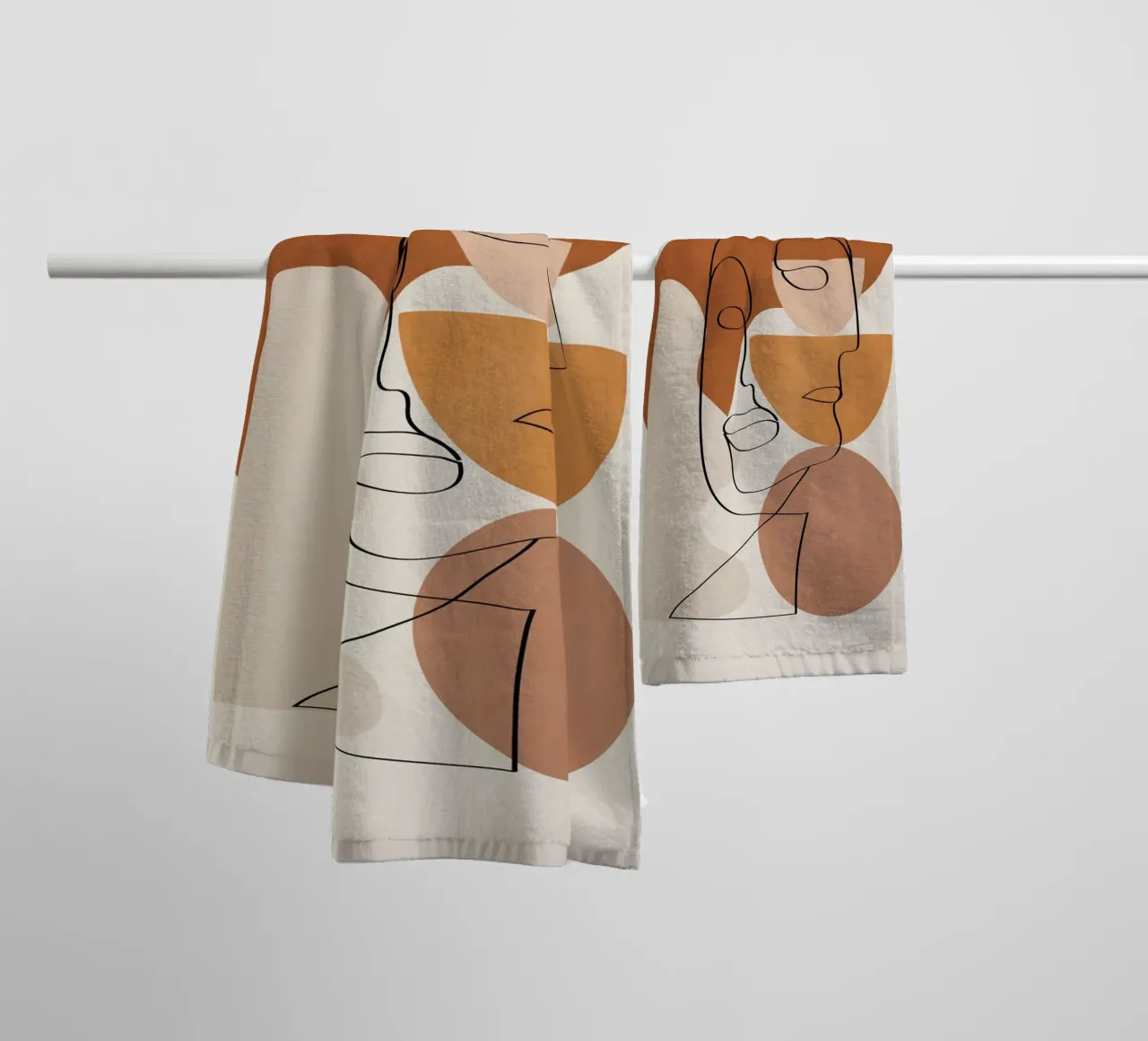 Abstract Clay Faces II towel by cityart