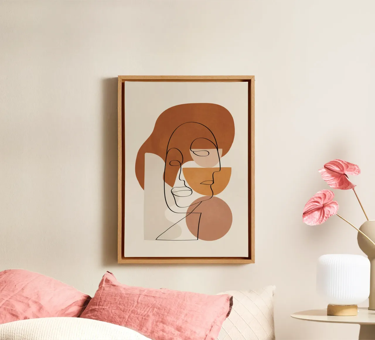 Abstract Clay Faces II canvas with Floater frame by cityart