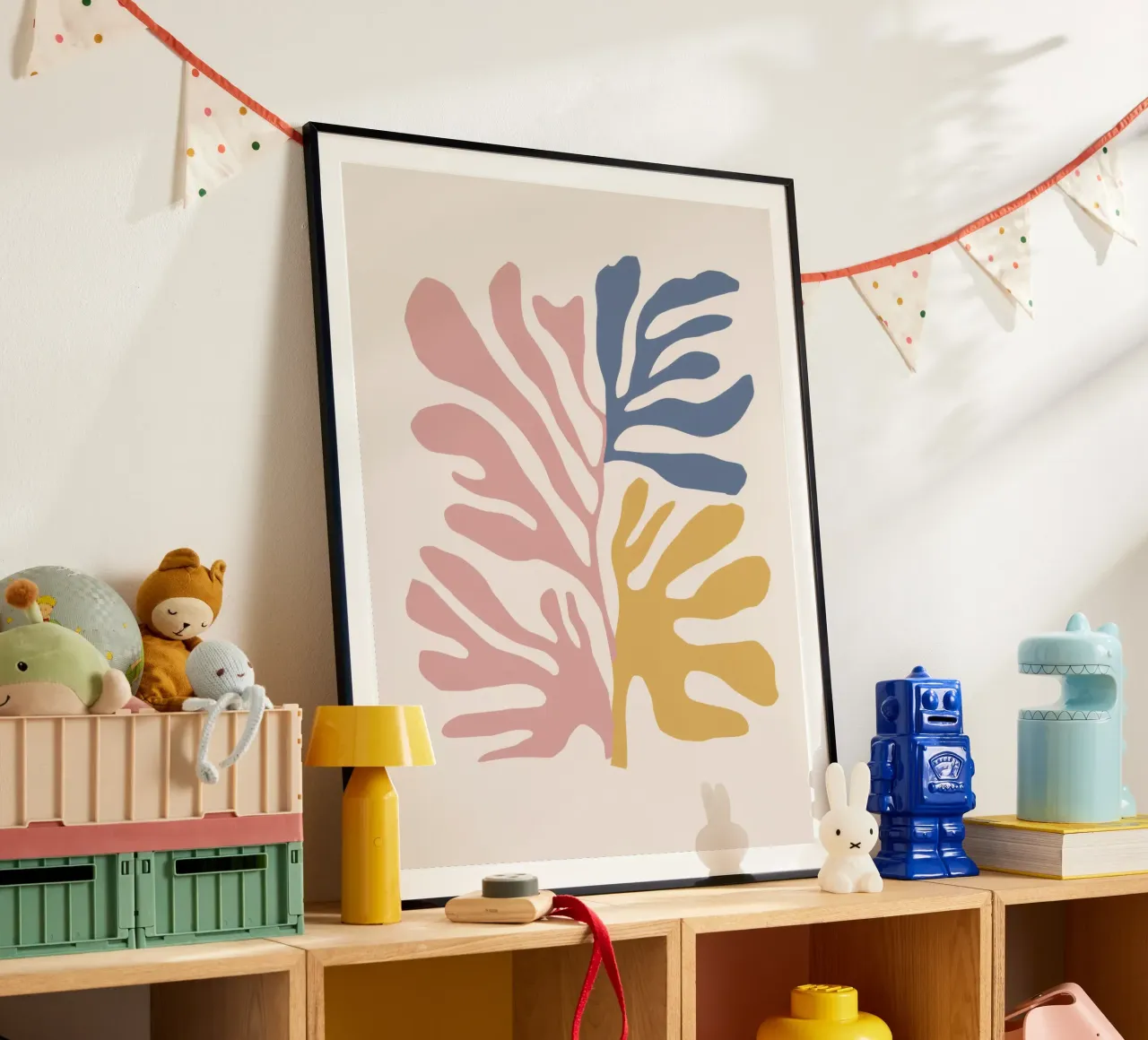 Maraoui Leaf Forms poster con telaio in legno da Irish Strokes